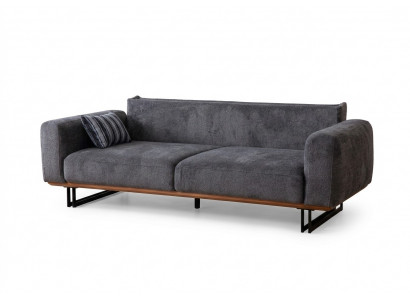 Canapé 230cm Coussin de siège Canapé 3 places Gris Meubles design Salon