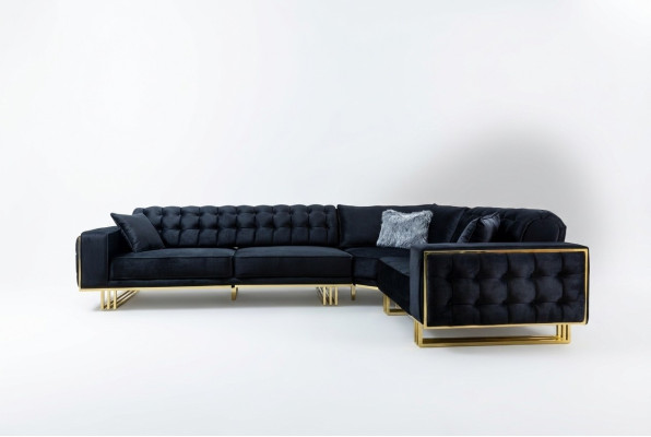 Canapé d'angle exclusif moderne en forme de L de style designer Mobilier Salon Ensemble d'angle