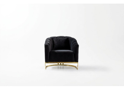 Fauteuil exclusif de luxe éléments noirs en acier inoxydable Meubles de Club Longe