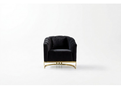 Fauteuil exclusif de luxe éléments noirs en acier inoxydable Meubles de Club Longe