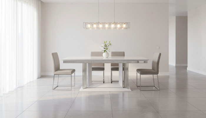 Table de salle à manger exclusive de designer Mobilier moderne dans la salle à manger Table blanche 200x100