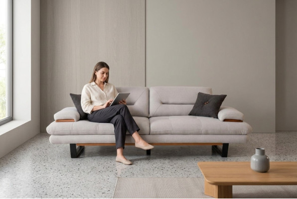 Luxe Canapé 3 Places Mobilier Salon Designer 238cm Canapés Sofas