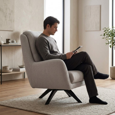 Fauteuil blanc moderne Salon Siège Mobilier Textile Design de luxe Mobilier Lounge Club