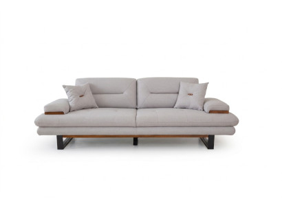 Canapé gris de designer 3 places, mobilier de style moderne dans le salon, canapés de 238 cm