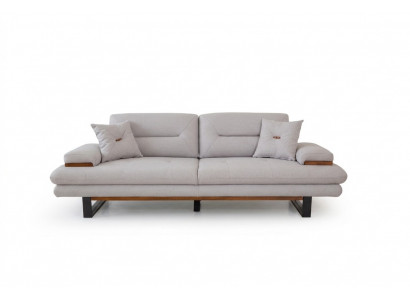 Canapé gris de designer 3 places, mobilier de style moderne dans le salon, canapés de 238 cm
