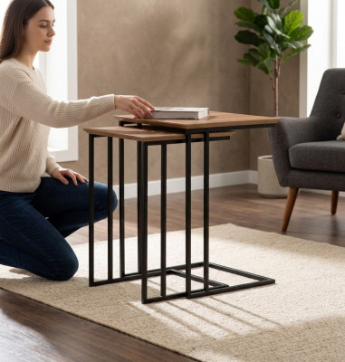 Salon 2x Table d'appoint Design de table Mobilier de luxe Ameublement moderne