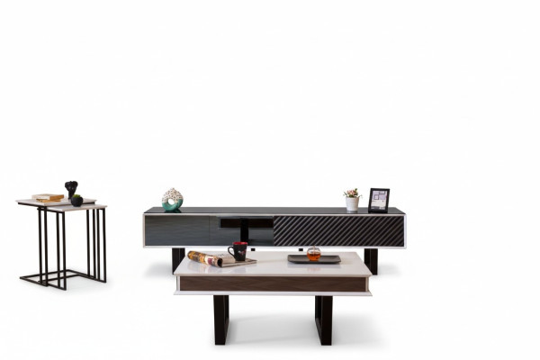 Ensemble de salon moderne 6 pièces Meuble TV Design Buffet mural en bois Ameublement