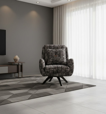 Fauteuil design de salon Mobilier de luxe Gris Style siège unique Lounge Club