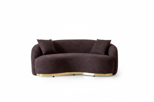 Meubles de salon Canapé de luxe 3 places Design Marron Canapé moelleux en tissu 230cm.