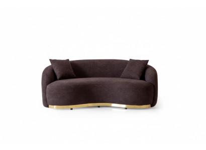 Meubles de salon Canapé de luxe 3 places Design Marron Canapé moelleux en tissu 230cm.