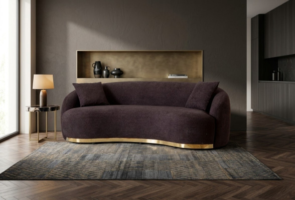Canapé design 4 places, couleur marron, nouveauté dans le salon moderne
