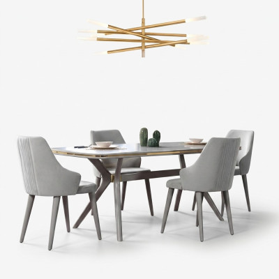 Table à manger moderne 6 chaises Mobilier de salle à manger de luxe Designer Ensemble de salle à manger en bois
