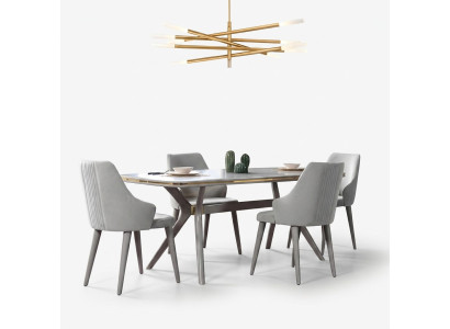 Table à manger moderne 6 chaises Mobilier de salle à manger de luxe Designer Ensemble de salle à manger en bois