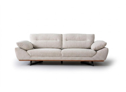 Canapé design confortable 3 places en tissu blanc dans le salon
