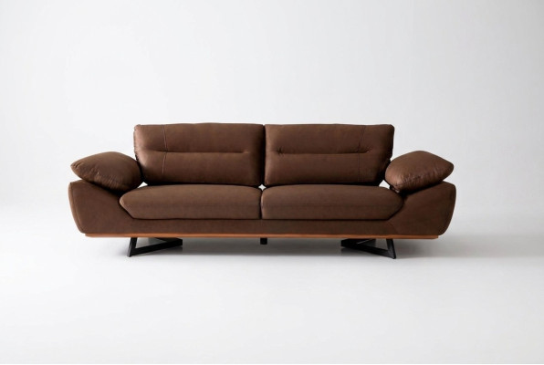 Canapé design moderne 3 places 240cm canapé xxl Canapés en tissu Design Marron