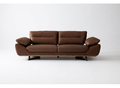 Canapé design moderne 3 places 240cm canapé xxl Canapés en tissu Design Marron