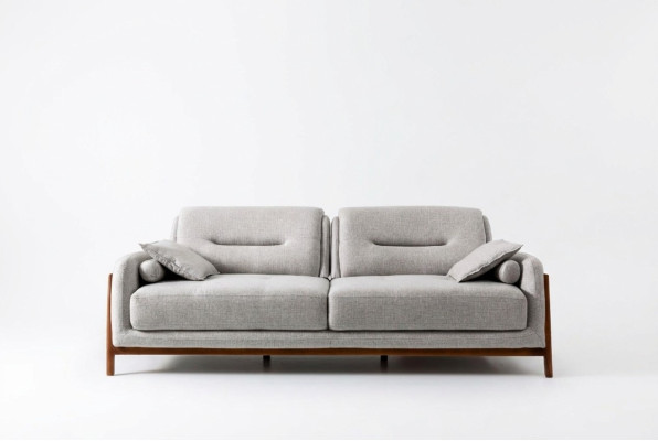 Canapé de luxe 3 places, mobilier de salon trois places rembourré moderne en textile