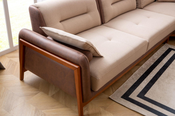 Ensemble salon de luxe 3 pièces Canapé d'angle en L 3 places Fauteuil relax Furniture