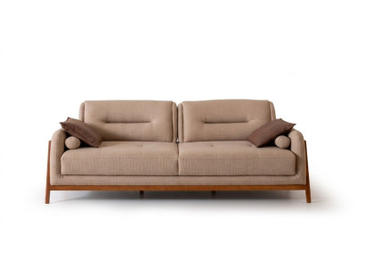 Canapé design 3 places, luxueux, rembourrage marron, meuble de salon