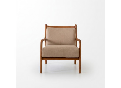 Fauteuil moderne beige pour salon Mobilier de luxe Design Tissu d'ameublement en imitation cuir