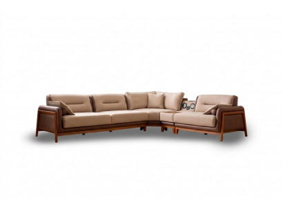 Canapé d'angle de luxe en forme de L beige Mobilier de salon Canapé Canapés multifonctions Modernes