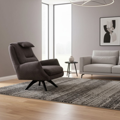 Fauteuil design Tissu d'ameublement Moderne rembourrage marron Club Lounge Moderne
