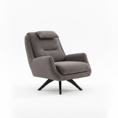 Fauteuil design Tissu d'ameublement Moderne rembourrage marron Club Lounge Moderne