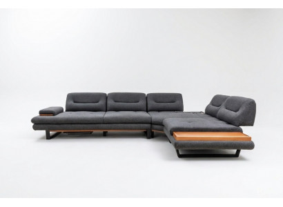 Designer Canapé d'angle en forme de L de luxe Gris Mobilier pour le salon Paysage vivant
