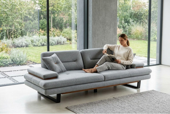Meubles modernes Salon Canapé 3 places gris xxl grand Designer 238cm Meubles