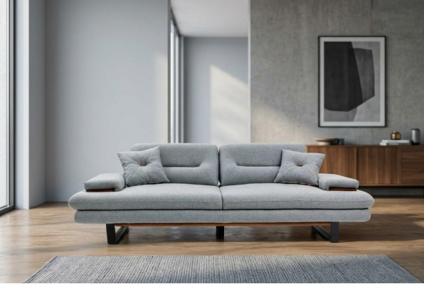 Meubles modernes Salon Canapé 3 places gris xxl grand Designer 238cm Meubles