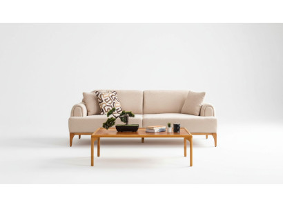 Canapé moderne 3 places Salon Beige xxl 220cm Meubles de luxe Canapés Canapés