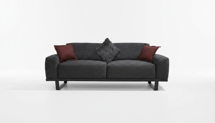 Canapé design 3 places Salon de luxe Noir Mobilier Canapés Sofas