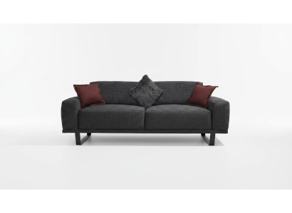 Canapé design 3 places Salon de luxe Noir Mobilier Canapés Sofas