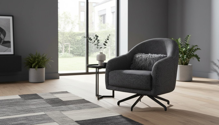 Fauteuil design Salon Mobilier de luxe Noir Élégant Lounge Club