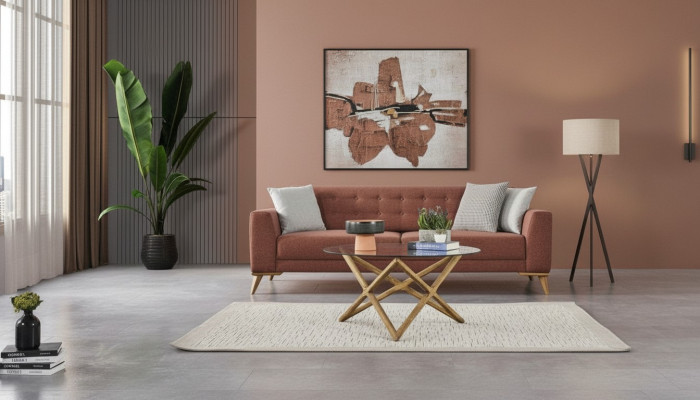 Salle de séjour Ensemble Rose Élégante Suite canapé 3+1 places Fauteuil Canapés