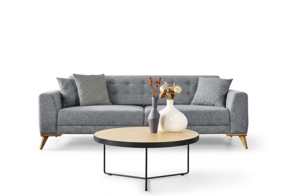 Canapé moderne trois places gris meubles de luxe dans le salon 223cm