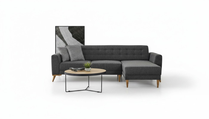 Canapé d'angle de luxe en L moderne Gris Canapé Meubles design Salon