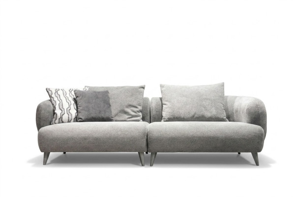 Canapé de luxe 3 places Design Couleur Grise Canapé doux Tissu Rembourrage Grand xxl