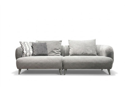 Canapé de luxe 3 places Design Couleur Grise Canapé doux Tissu Rembourrage Grand xxl