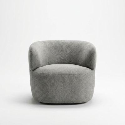 Fauteuil design Gris Mobilier de luxe Salon Revêtement Textile Lounge Club