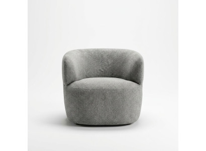 Fauteuil design Gris Mobilier de luxe Salon Revêtement Textile Lounge Club
