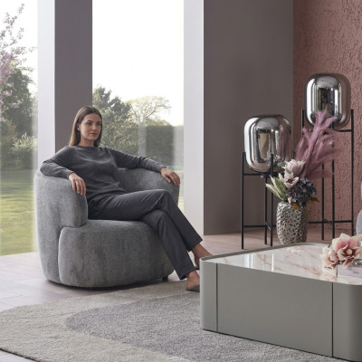 Fauteuil élégant Salon Mobilier doux Gris Designer Lounge Club Fauteuil une place