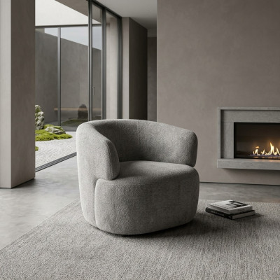 Fauteuil élégant Salon Mobilier doux Gris Designer Lounge Club Fauteuil une place