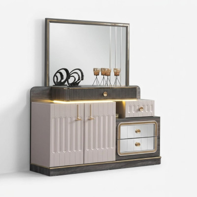 Commode Miroir Console de luxe Buffet Design Chiffonnier de chambre