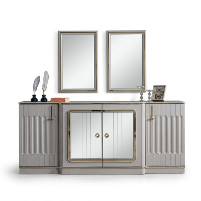 Buffet moderne avec 2 miroirs Designer Mobilier de luxe pour salon Commode