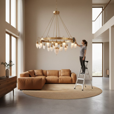 Suspension lumineuse Lustre Lampe Lampe en cristal Plafonnier Lampes 190x220