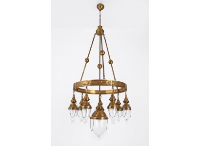 Lustre plafonnier Luminaire Salon lumineux Verre Lampes