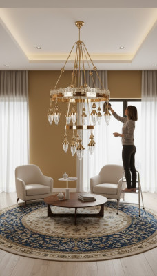 Lustre Lustre en cristal Lampes Plafonnier Lampe 110x225