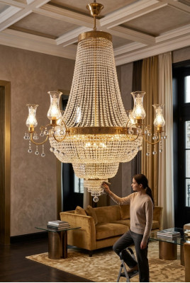 Lampe lumière suspendue Lustre Plafonnier Lampes lampe en cristal 115x160