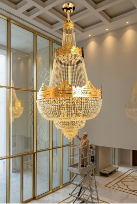 Lustre suspendu Lustre Lampe Lampe en cristal Plafonnier Lampes 100x245